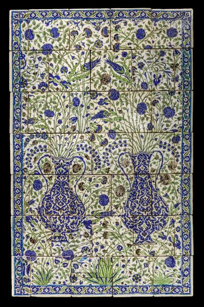 Panel with Floral Composition, Syria, Damascus, 1550-1650. Louvre Museum by Unknown